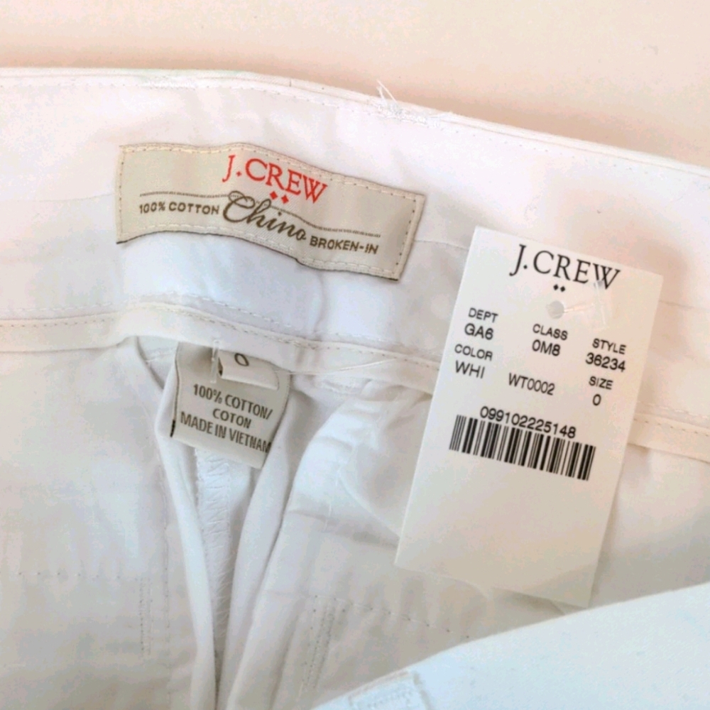 J. Crew White 100% Cotton Chino Shorts - Picture 3 of 3